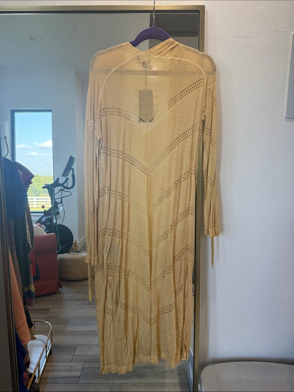 NWT Dear John Mustard Open-Knit Duster - Picture 5 of 5